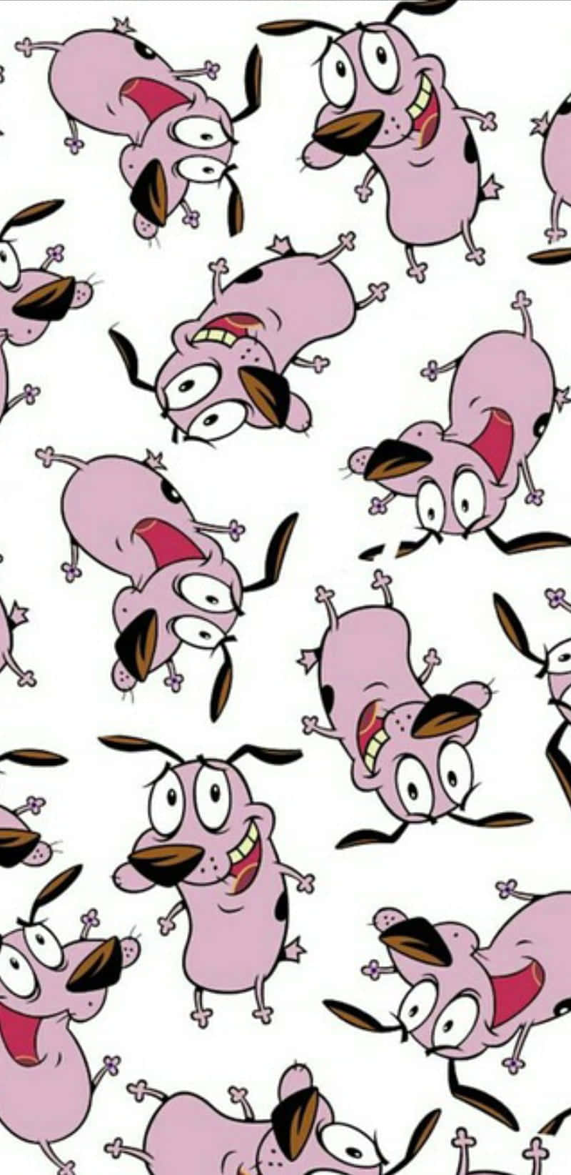 pink cartoon dog, exaggerated expressions, white background, HD Phone Wallpaper