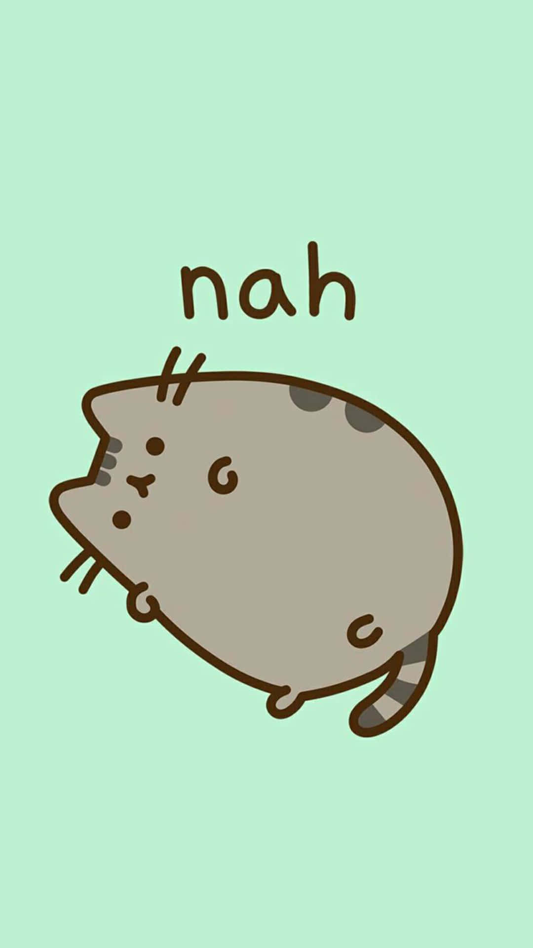 Pusheen, chubby cat, nah text, Full HD Phone Wallpaper