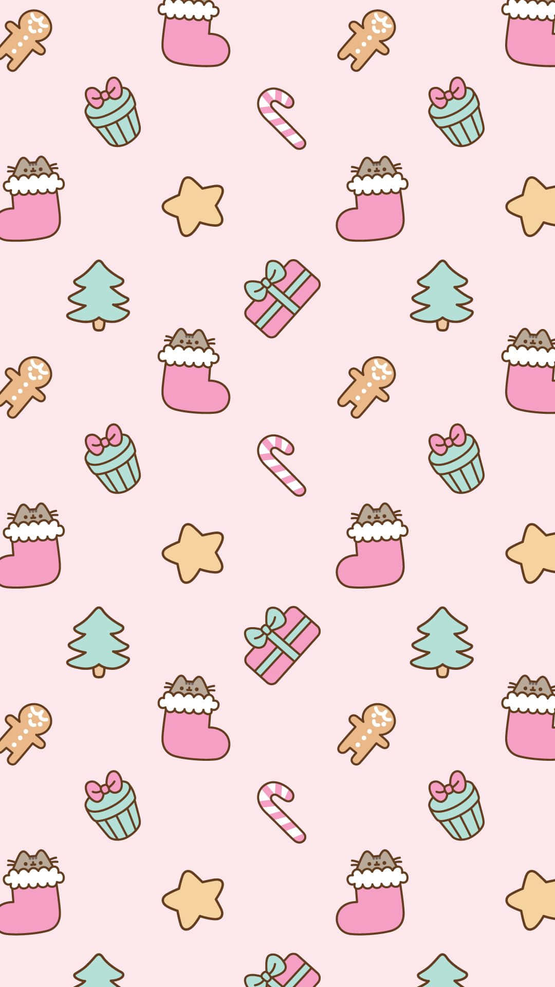 Pusheen, pastel pink, stockings, Full HD Phone Wallpaper