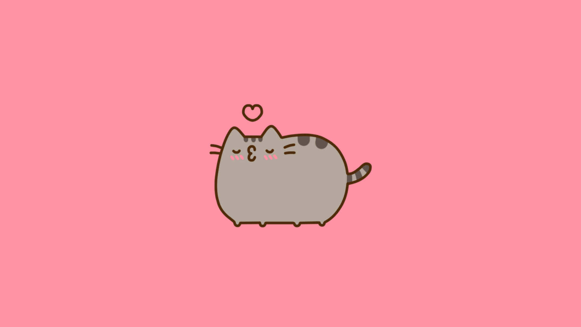Pusheen, kawaii, gray cartoon cat, Full HD Desktop Wallpaper