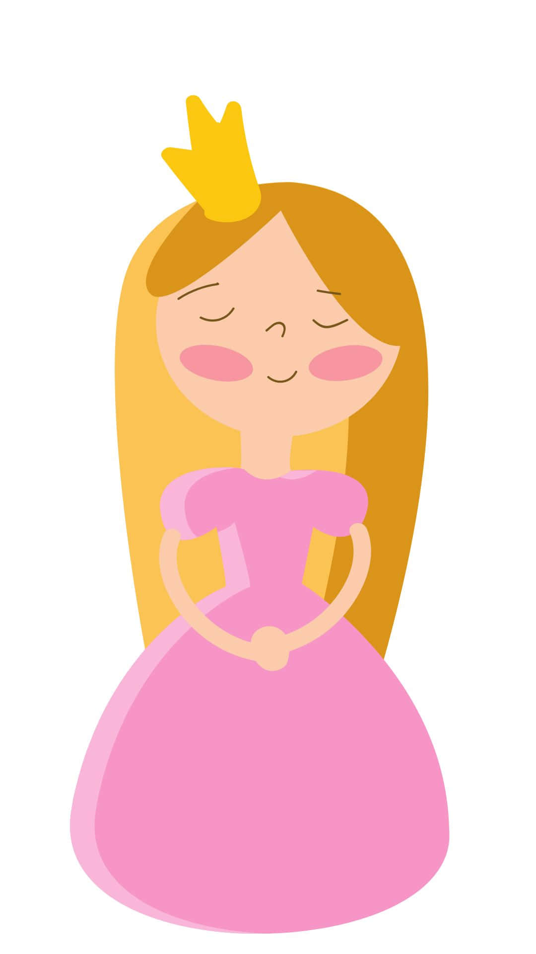 Cute Queen, golden hair, yellow crown, Full HD Phone Wallpaper