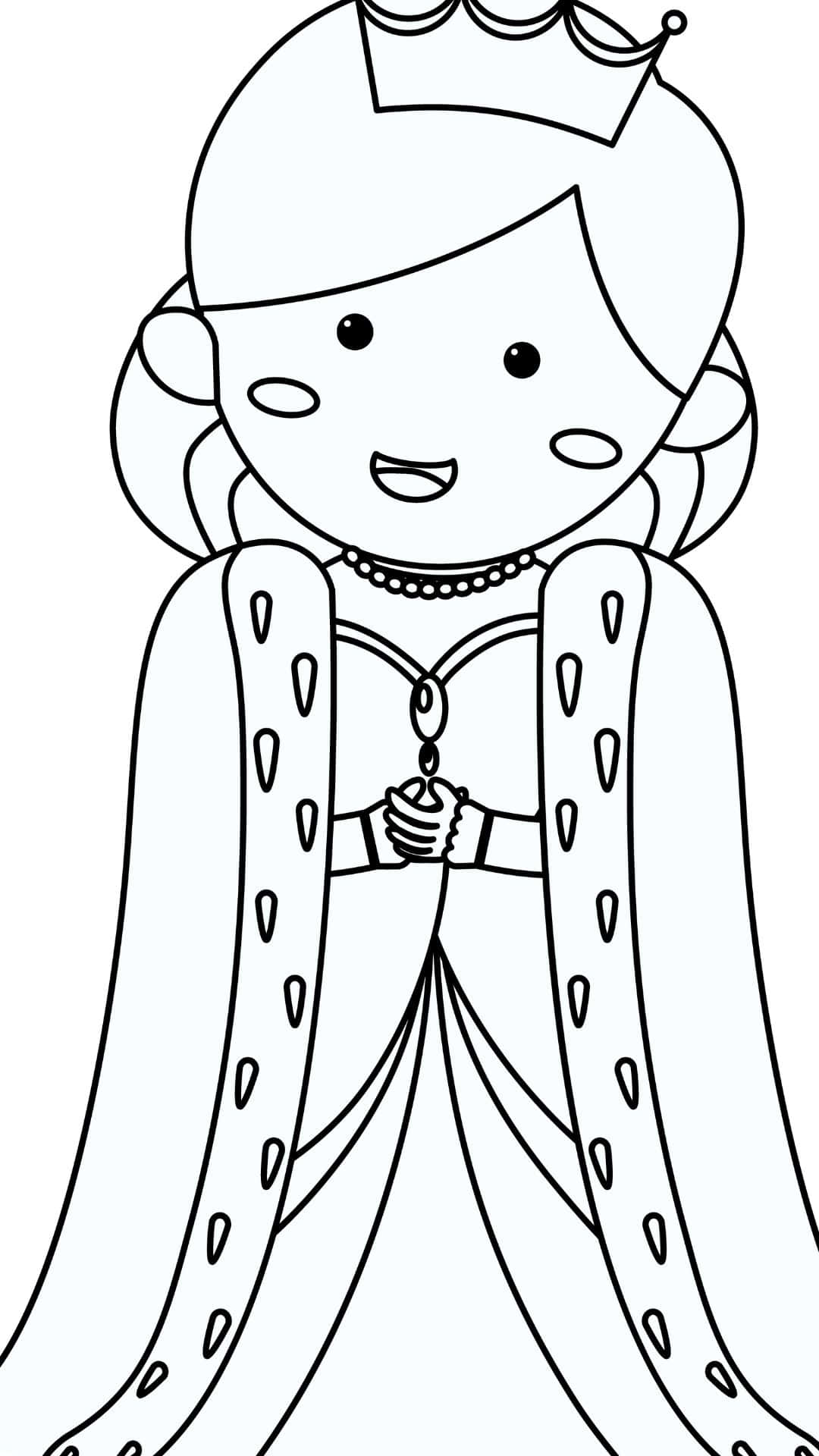 Cute Queen, cartoon princess, crown, Full HD Phone Wallpaper