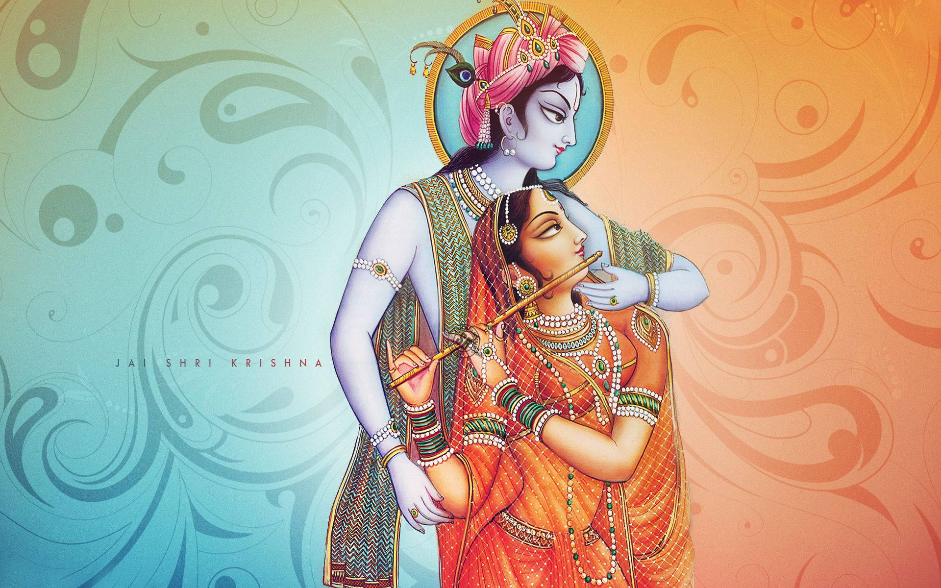 Cute Radha Krishna, Krishna, Radha, Full HD Desktop Wallpaper