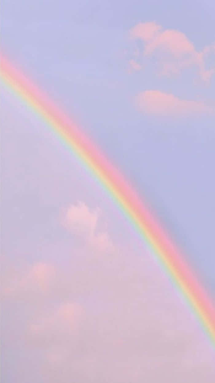 pastel rainbow, lavender sky, pink clouds, SD Phone Wallpaper