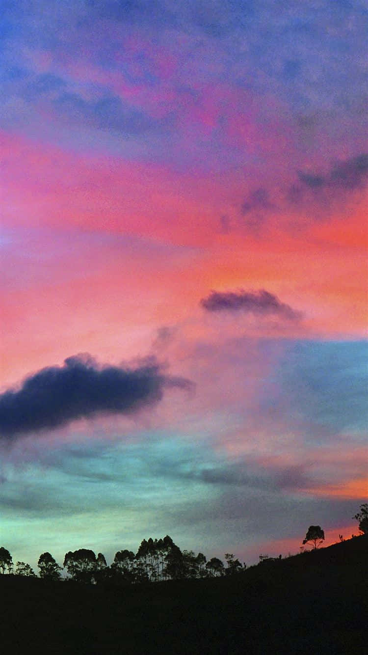 Cute Rainbow, sunset, fiery pinks, HD Phone Wallpaper