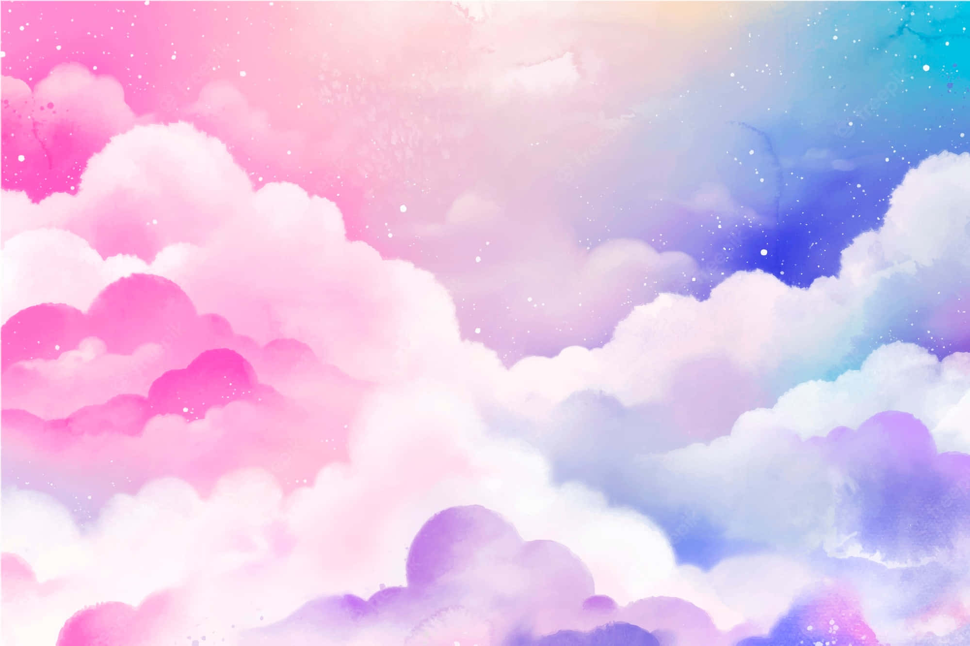 cute rainbow, pink, blue, Full HD Desktop Wallpaper