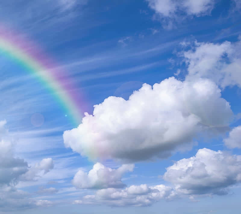 Cute Rainbow, sunlight, bright blue sky, SD Desktop Wallpaper