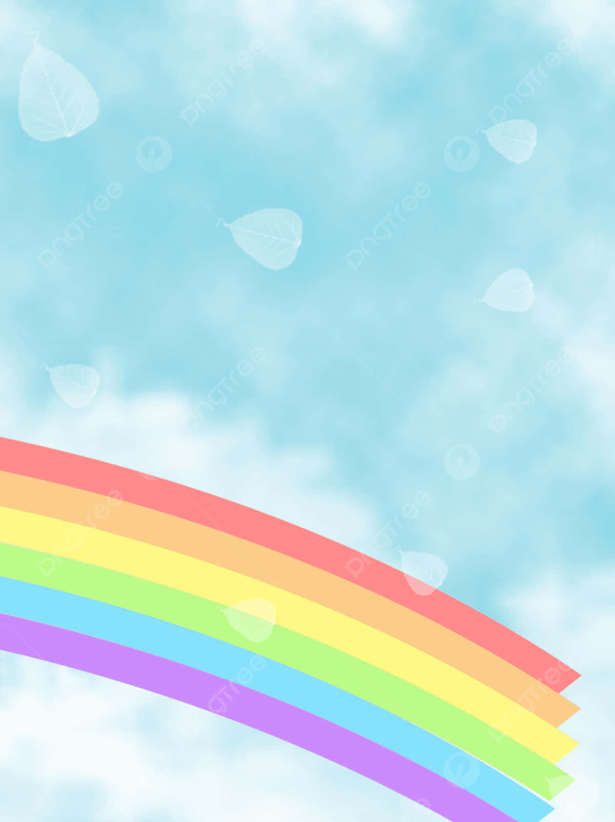 cute rainbow, rainbow, soft blue sky, HD Phone Wallpaper
