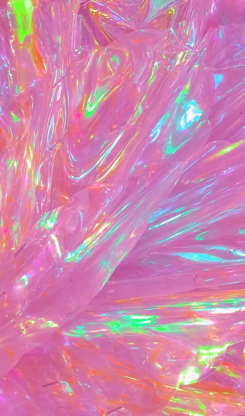 cute rainbow, iridescent pink plastic, swirling holographic rainbow reflections, HD Phone Wallpaper