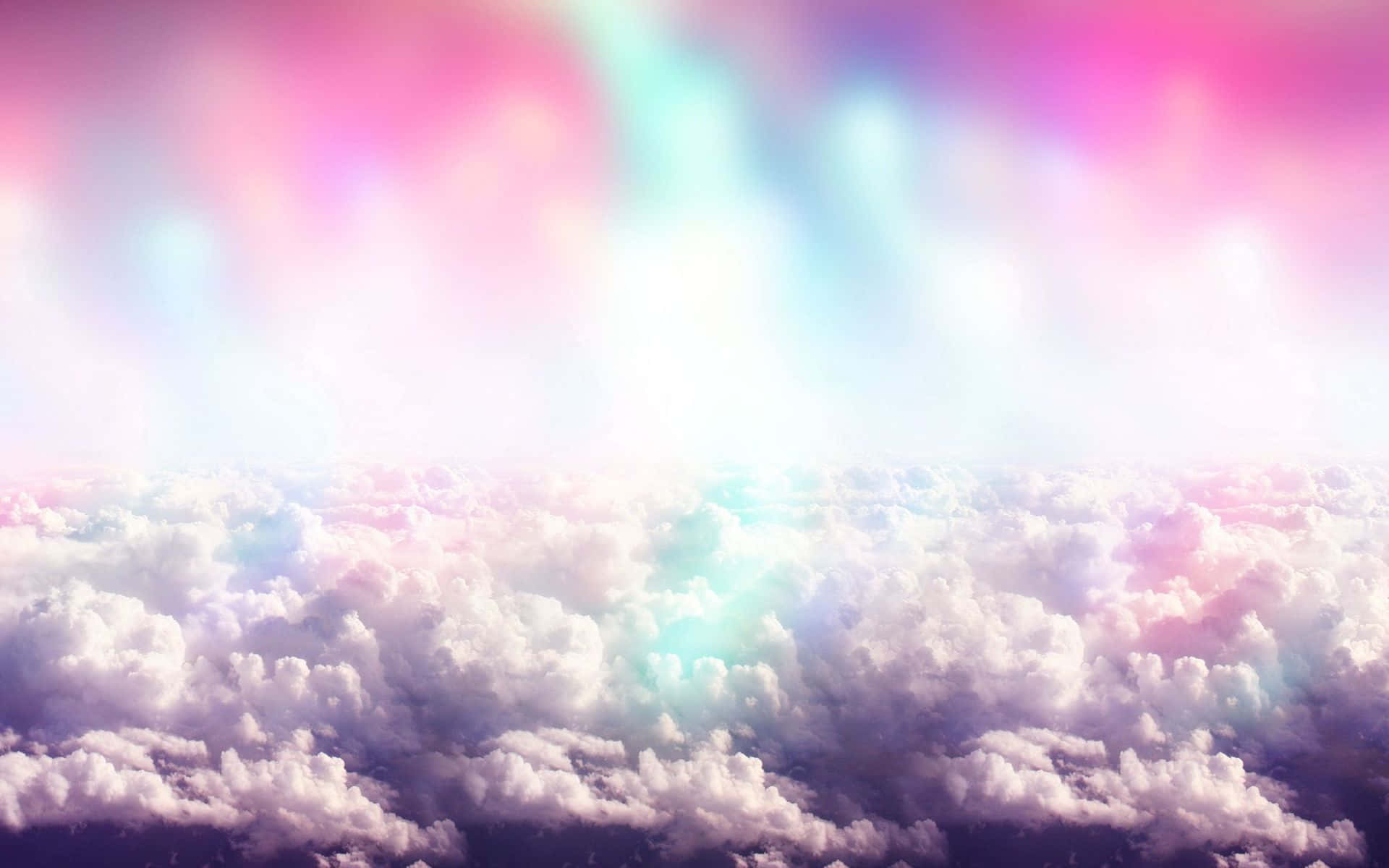 cute rainbow, pastel pink, blue, Full HD Desktop Wallpaper