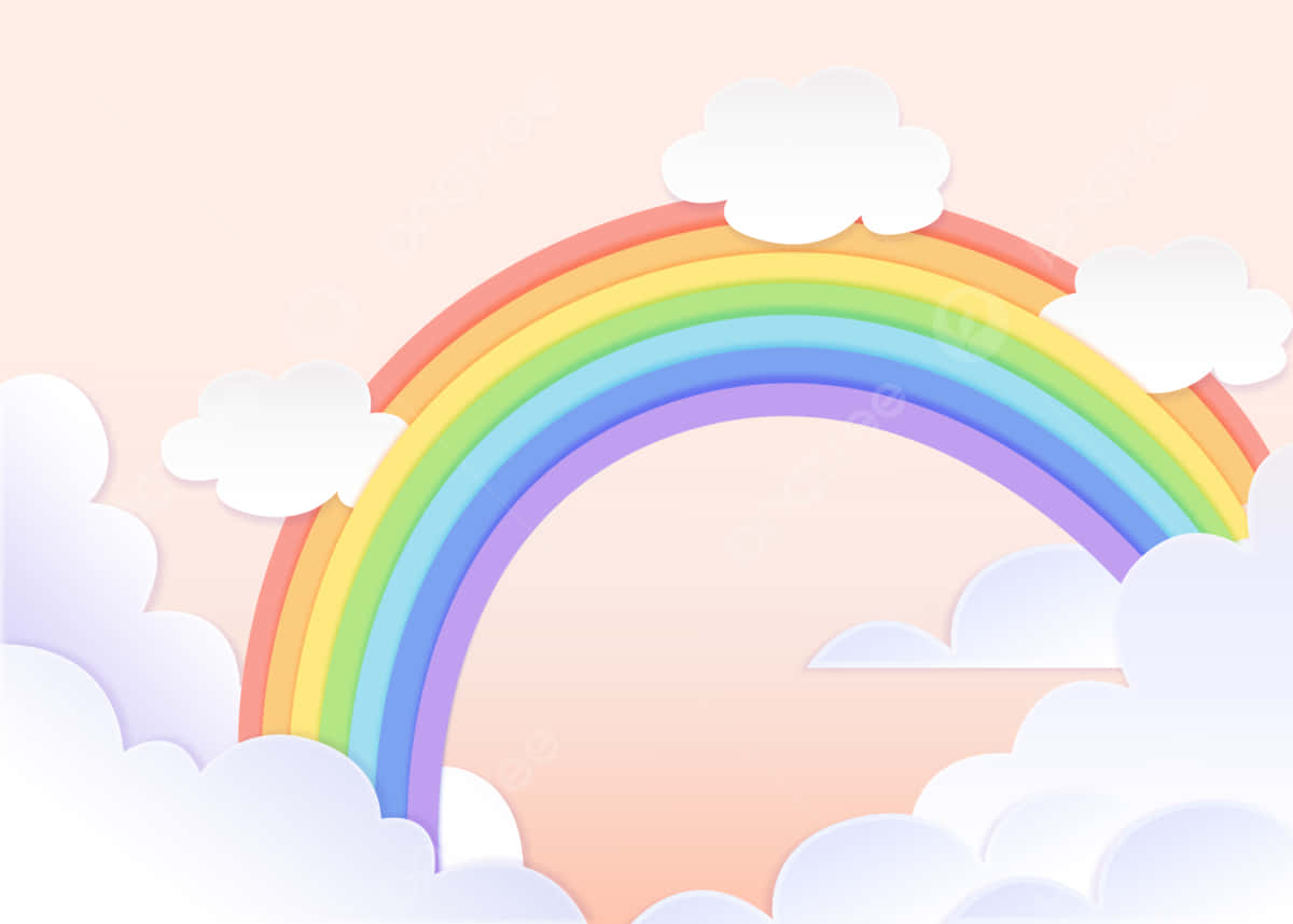 Cute Rainbow, rainbow, pastel clouds, SD Desktop Wallpaper
