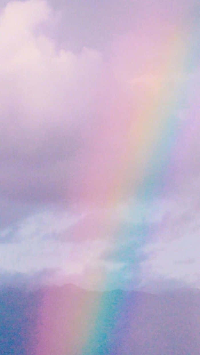 cute rainbow, pastel rainbow, lavender clouds, SD Phone Wallpaper