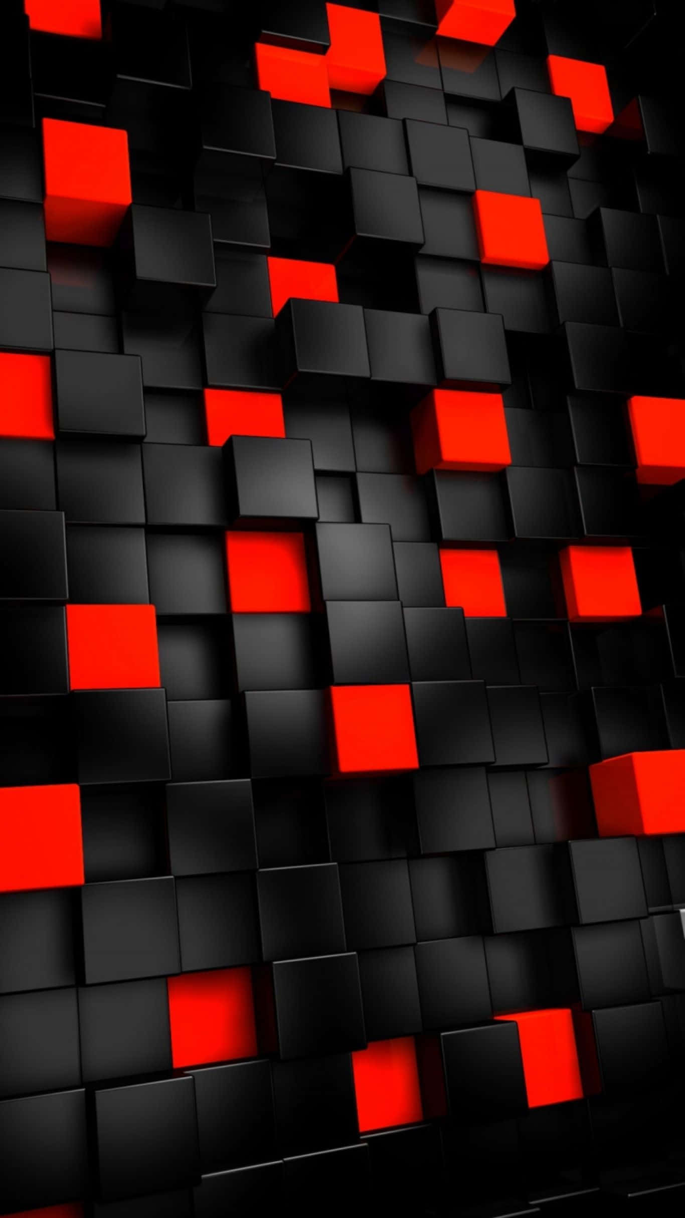 red telephone, black cubes, vibrant red cubes, Full HD Phone Wallpaper