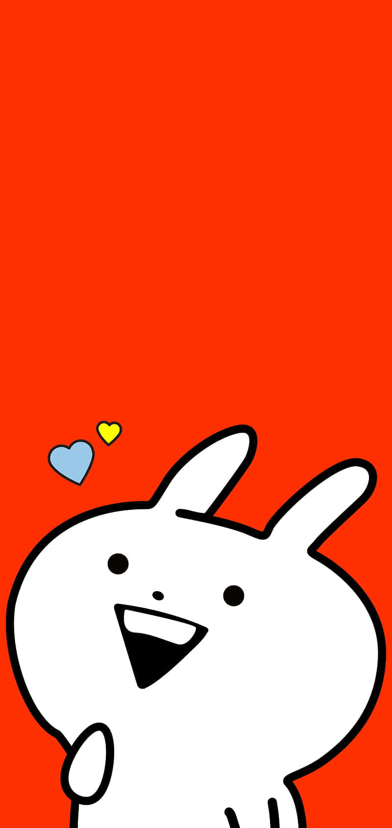 white bunny, heart on his face, floating hearts, HD Phone Wallpaper