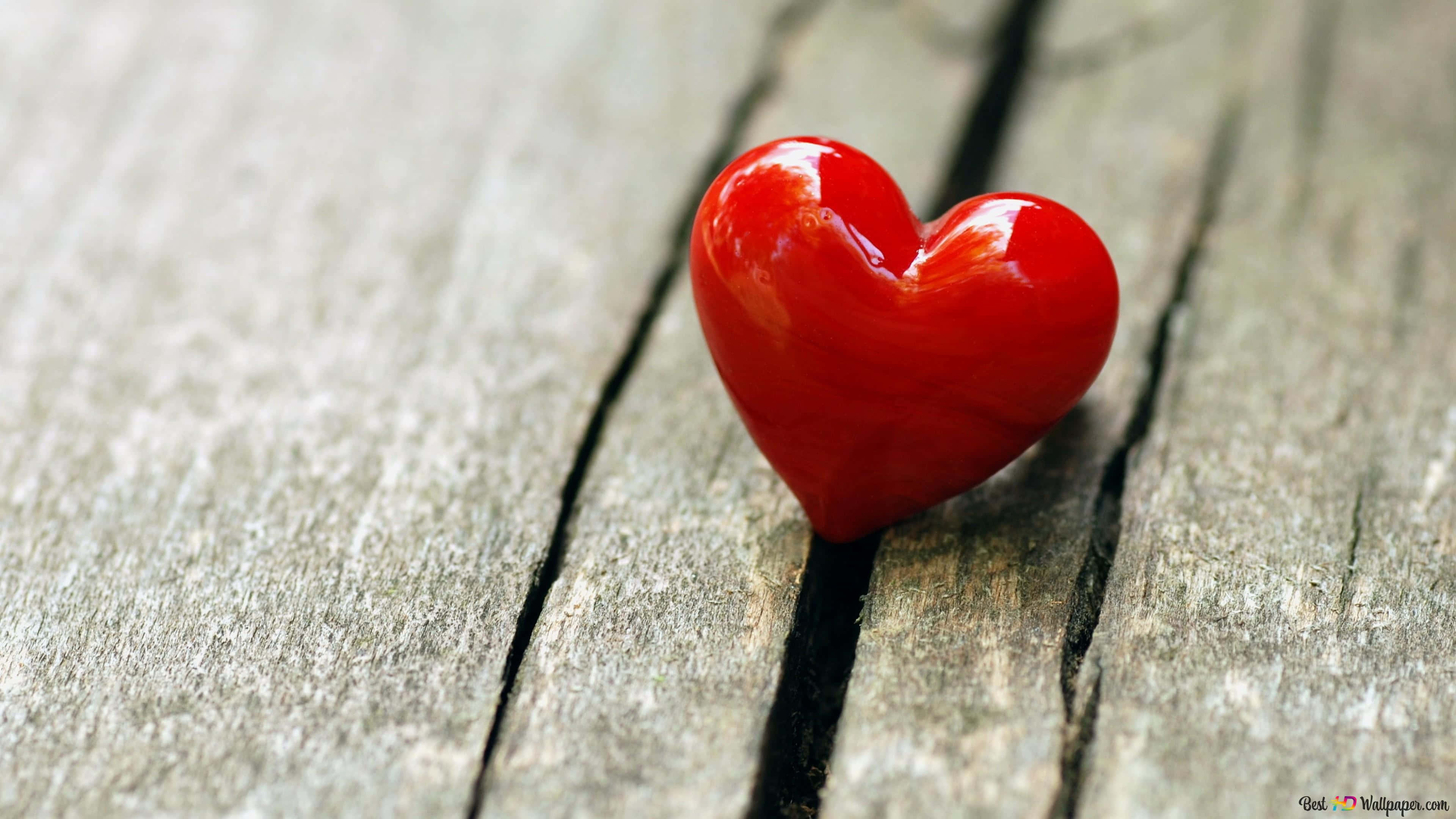Cute Red, glossy red, heart-shaped, 4K Desktop Wallpaper