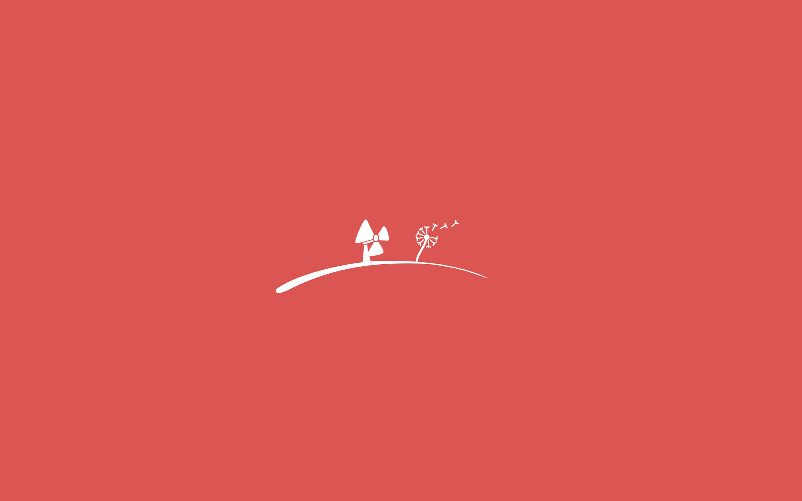 Cute Red, white line drawing, tree, 2K Desktop Wallpaper