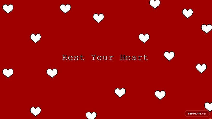 red background, white hearts, Rest Your Heart, SD Desktop Wallpaper