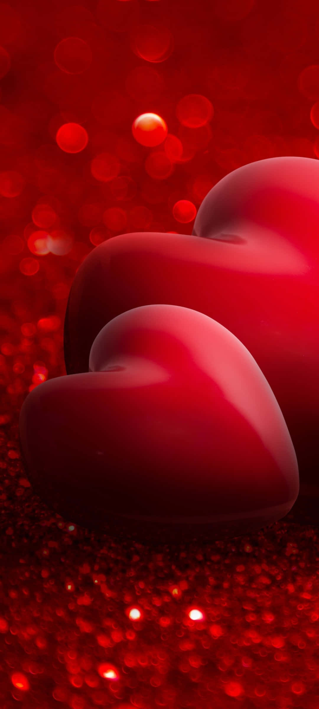 cute red phone, red hearts, red background, Full HD Phone Wallpaper