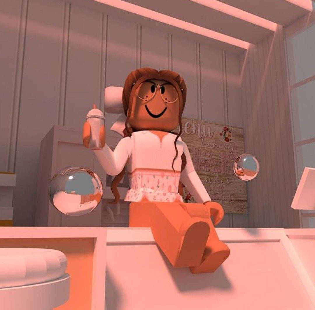 Cute Roblox Girl, pantry, brown hair, SD Desktop Wallpaper