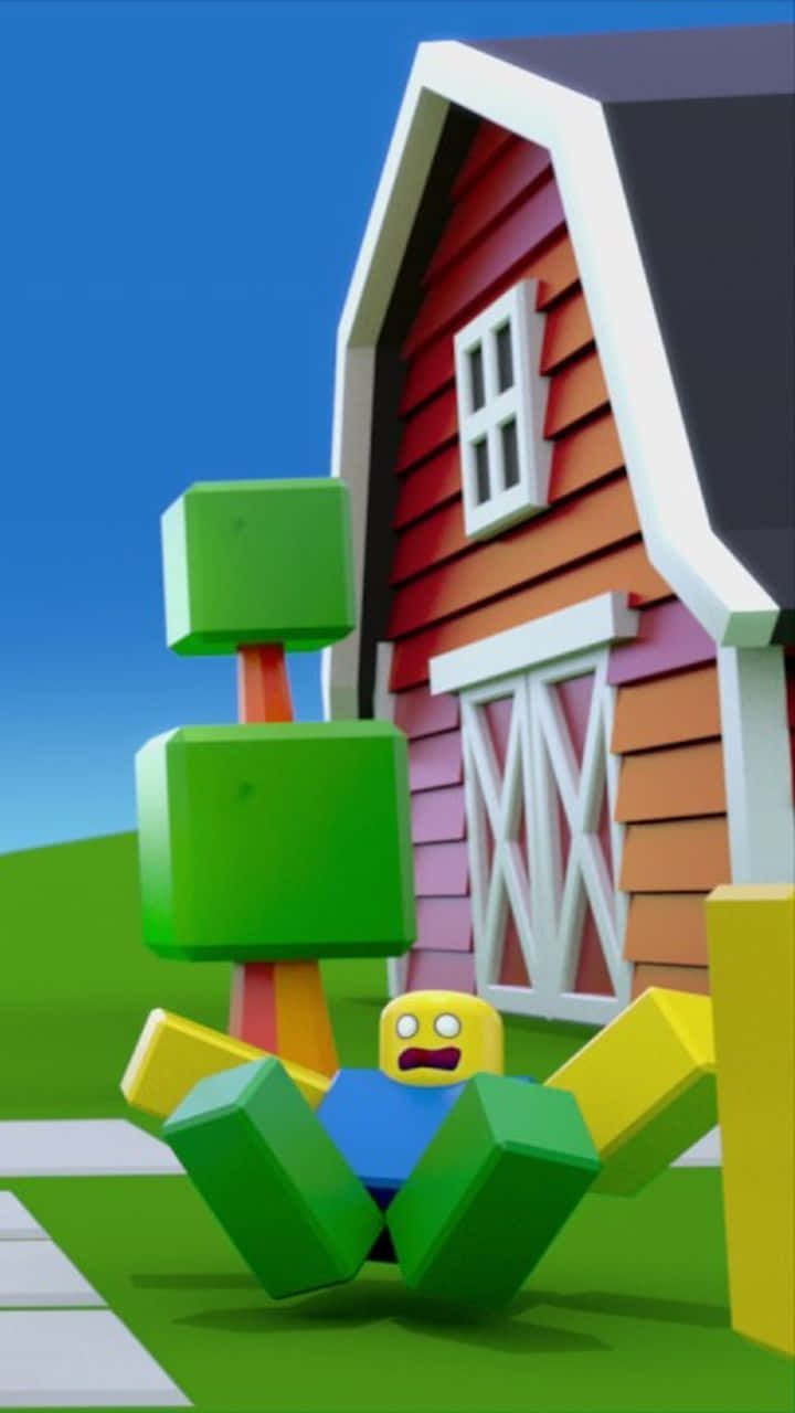 Roblox Noobs, blocky yellow character, green grass, HD Phone Wallpaper