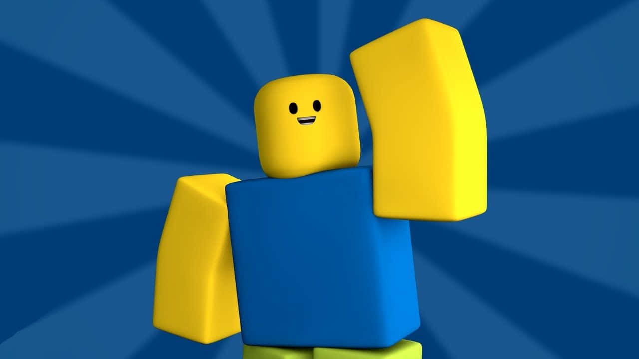 cute roblox noobs, yellow and blue blocky avatar, smiling face, HD Desktop Wallpaper