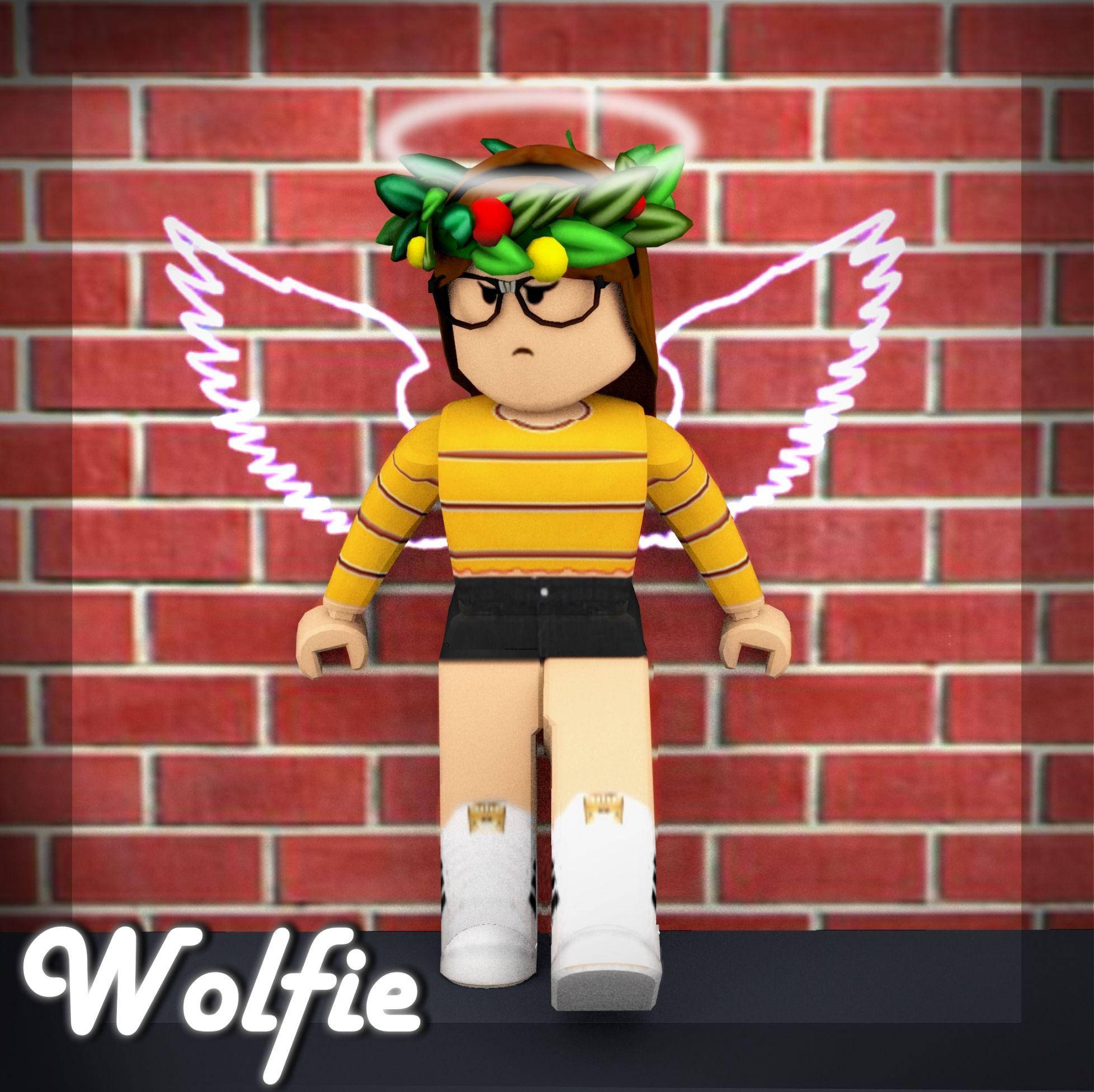 Cute Roblox, wreath, glowing wings, Full HD Desktop Wallpaper