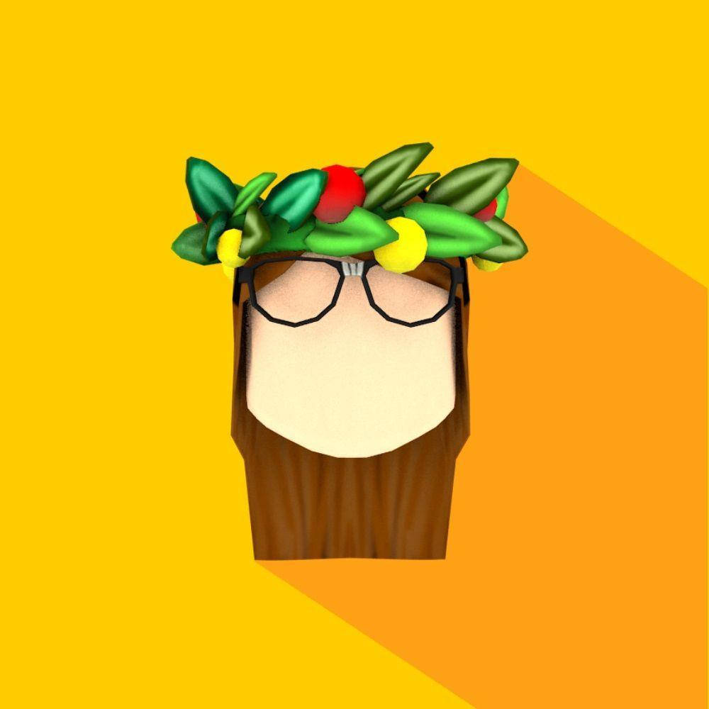 Cute Roblox, glasses, leafy fruit crown, SD Desktop Wallpaper