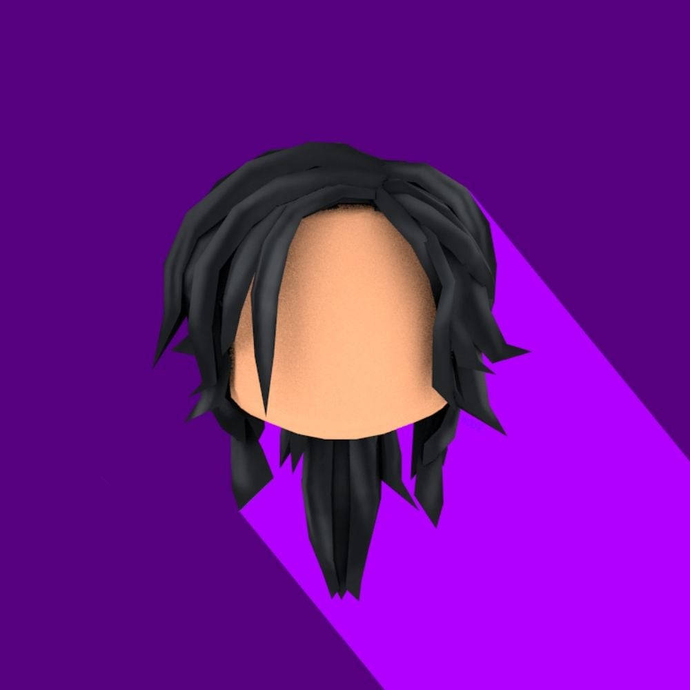 Cute Roblox, black spiky hair, vibrant purple gradient background, SD Desktop Wallpaper