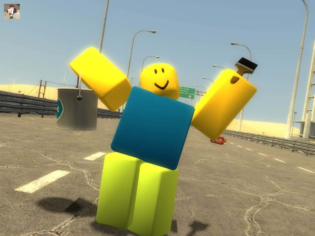 Roblox, Noob outfit, yellow arms, SD Desktop Wallpaper
