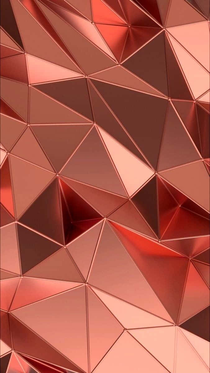 rose gold, geometric pattern, triangular facets, SD Phone Wallpaper