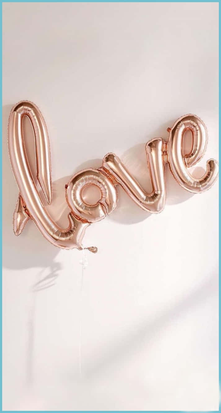 rose gold, love, foil balloons, HD Phone Wallpaper