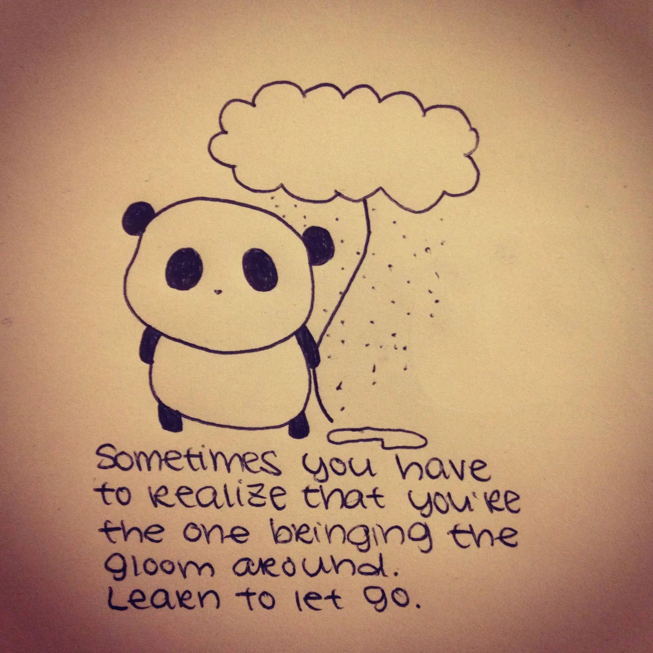 cute sad panda, panda, umbrella, HD Desktop Wallpaper