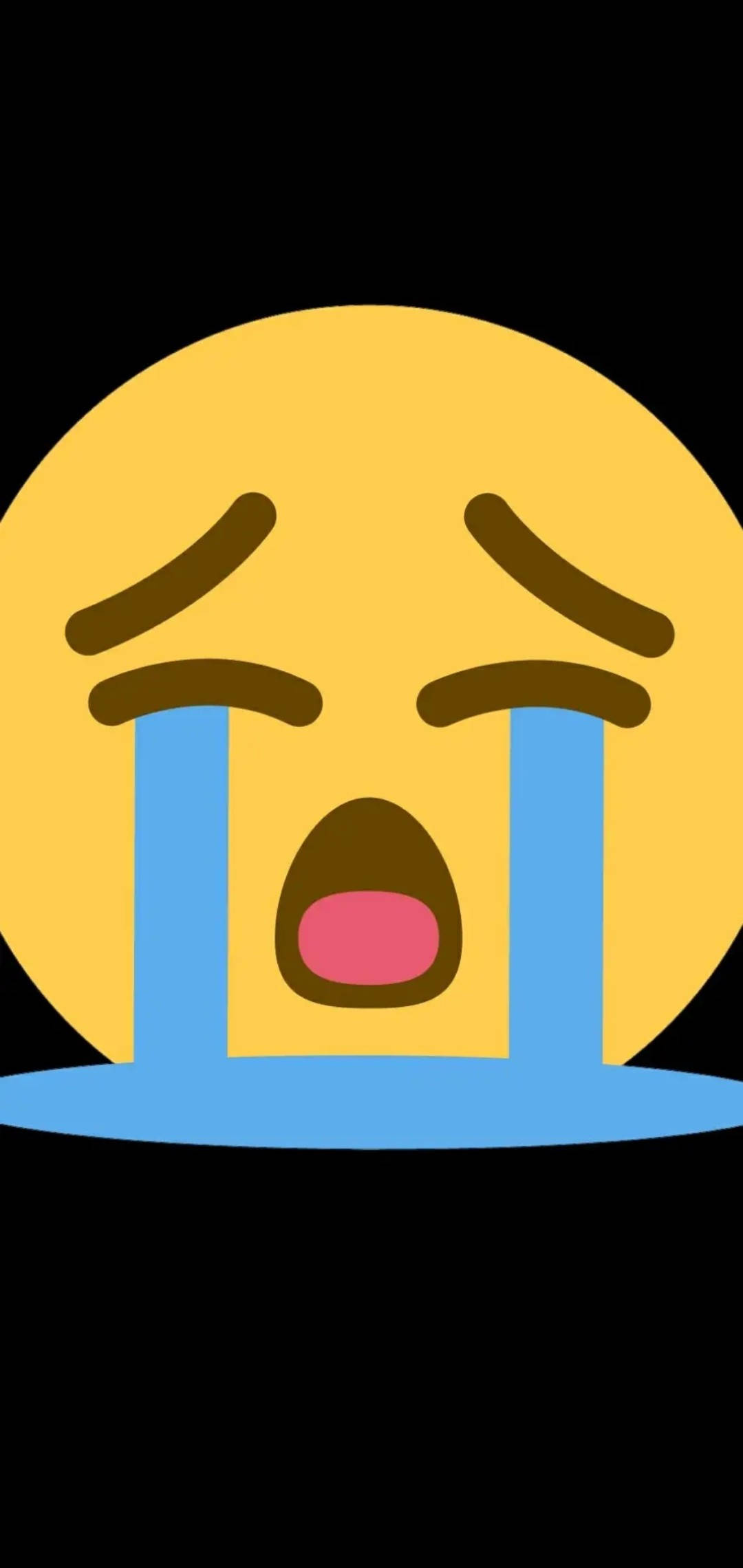 sad emoji, yellow emoji face, blue tears, Full HD Phone Wallpaper