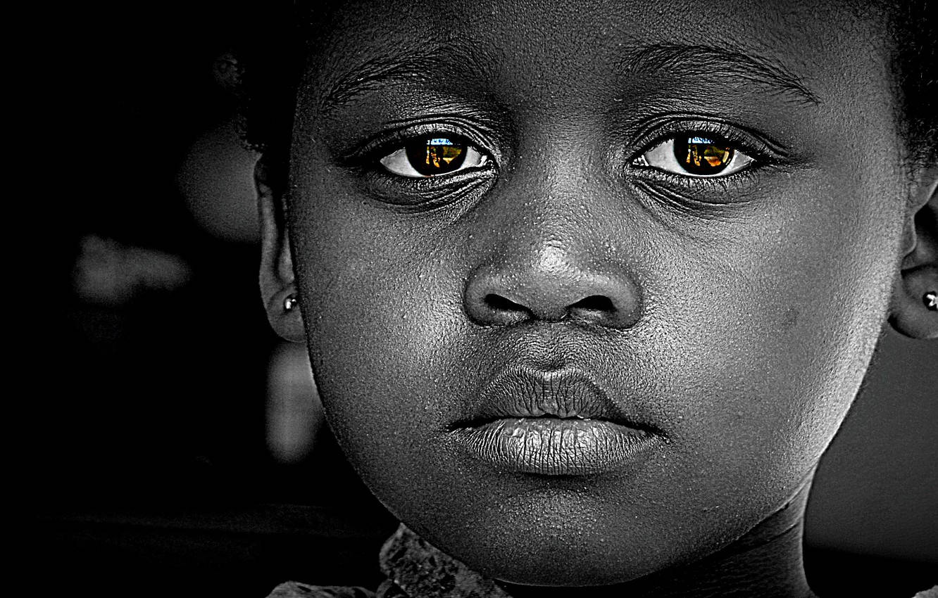 black girl, sad eyes, golden eyes, HD Desktop Wallpaper