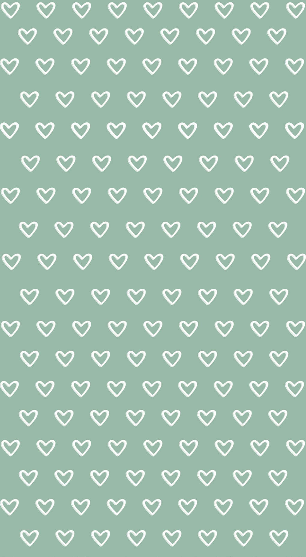cute sage green, staggered white hearts, repeating pattern, HD Phone Wallpaper