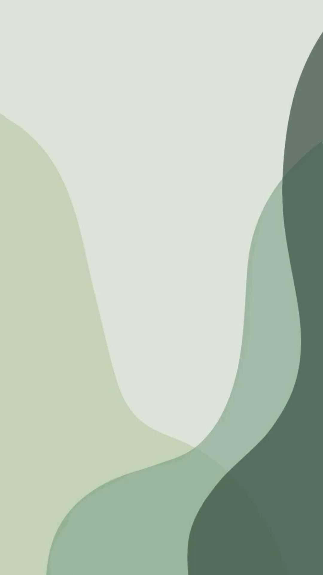 Cute Sage Green, see through, curving slope shapes, Full HD Phone Wallpaper