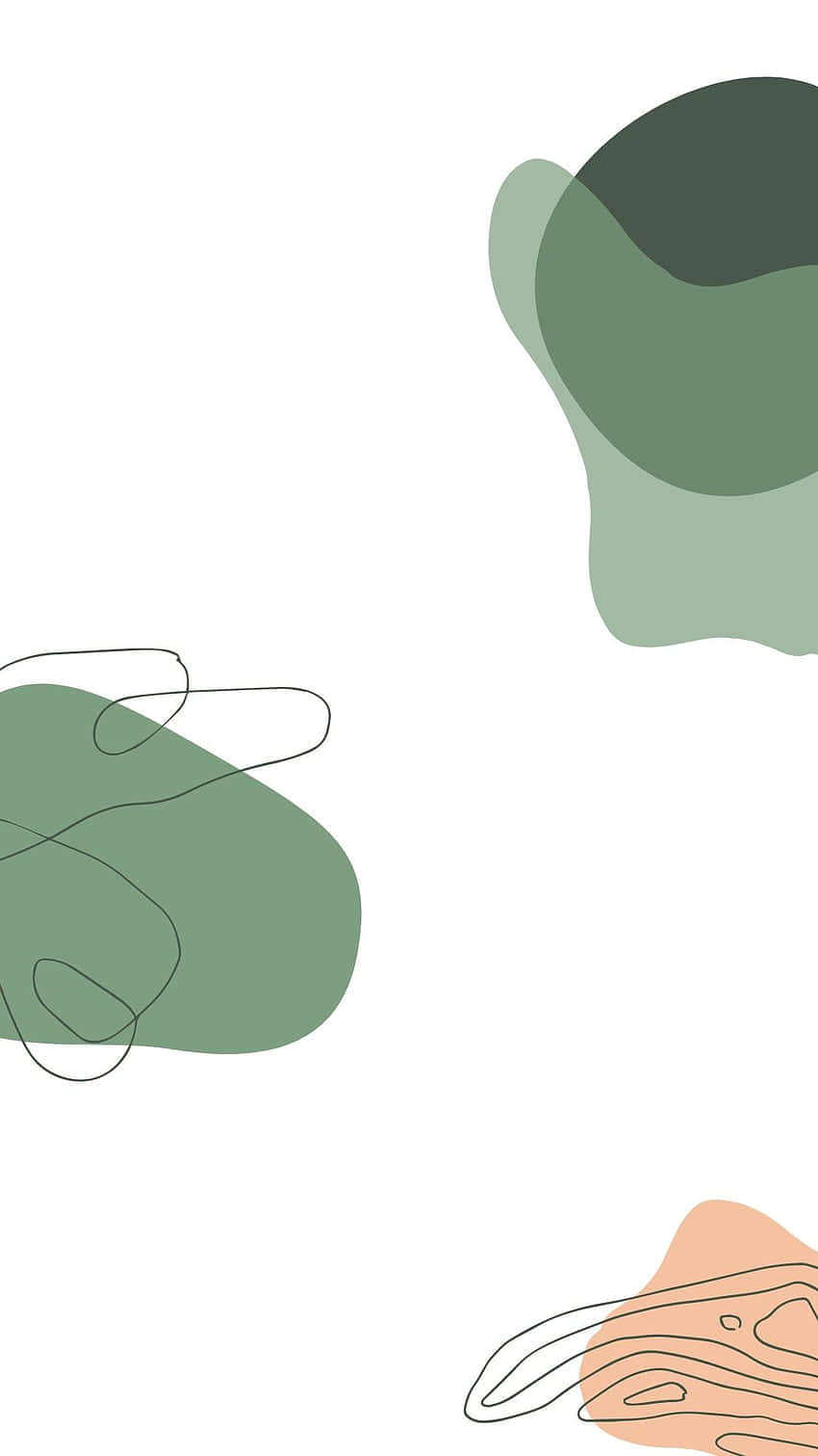 Cute Sage Green, muted greens, peach, HD Phone Wallpaper