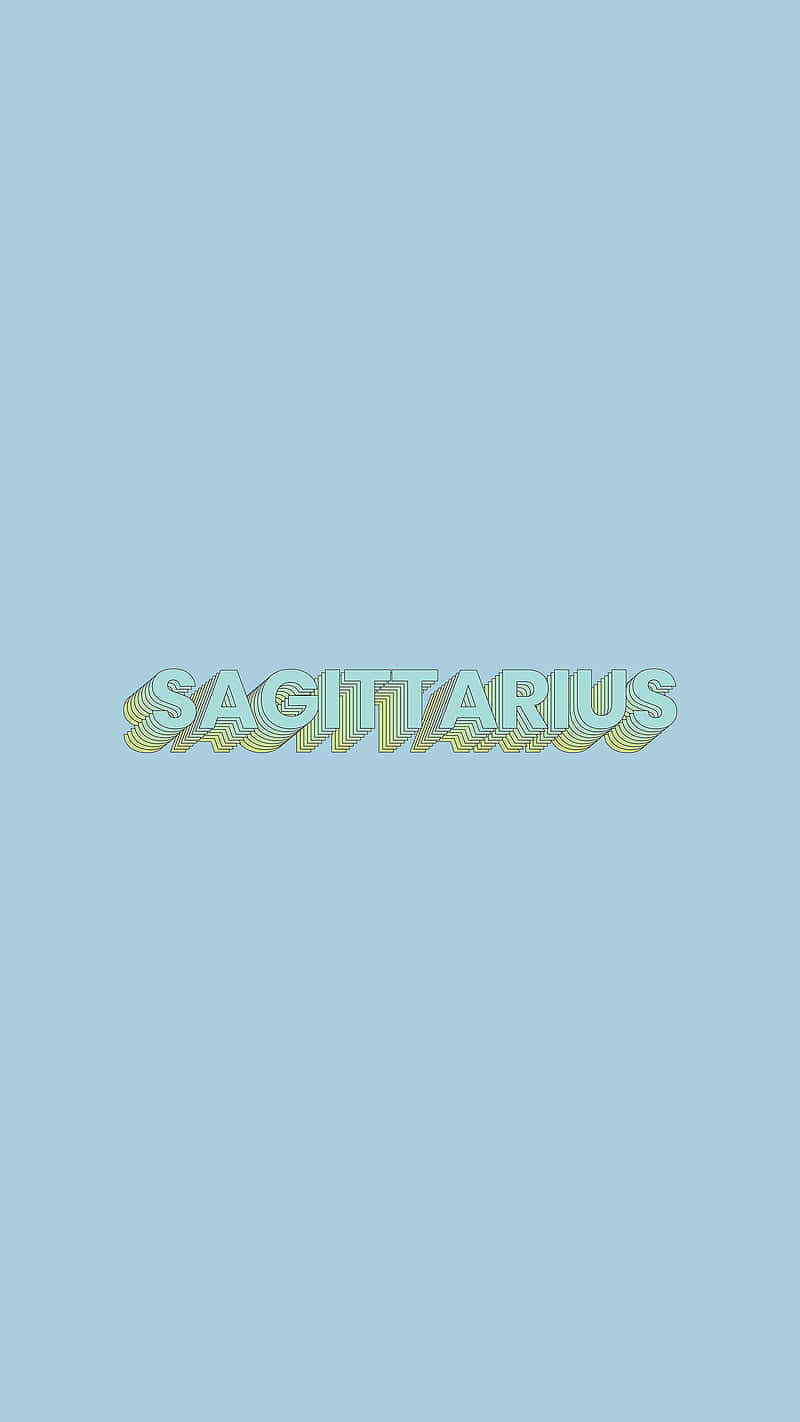 Sagittarius, retro lettering, yellow and green stripes, HD Phone Wallpaper