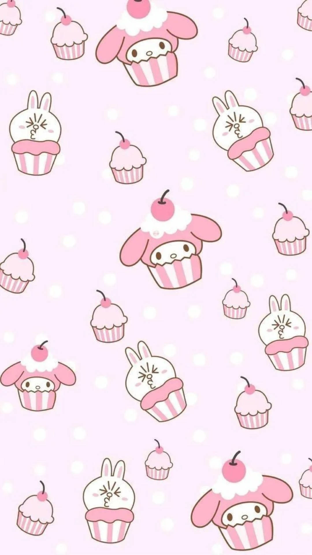 Sanrio, Kawaii, pink cupcake characters, Full HD Phone Wallpaper