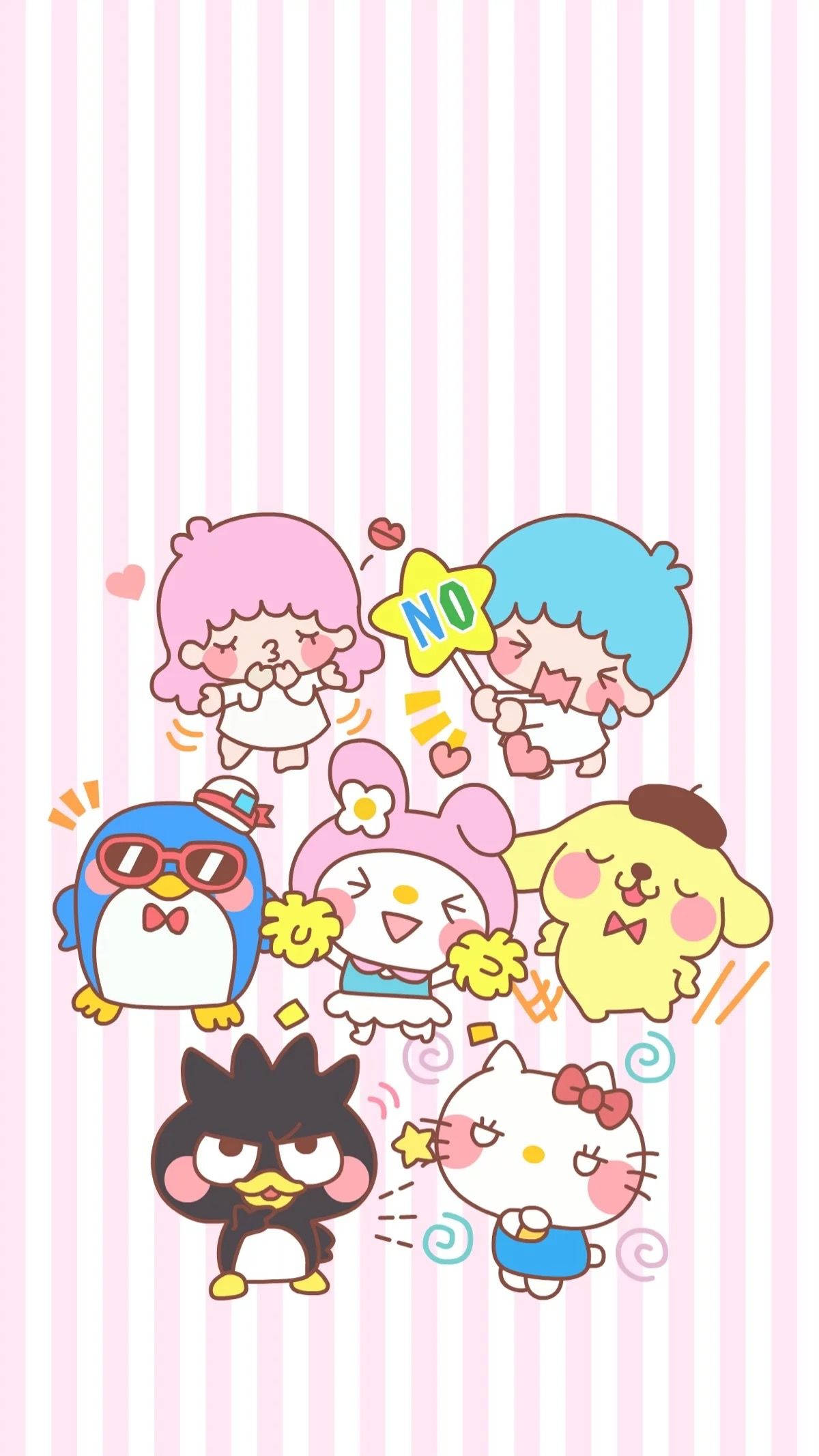 Sanrio, pink, blue, Full HD Phone Wallpaper