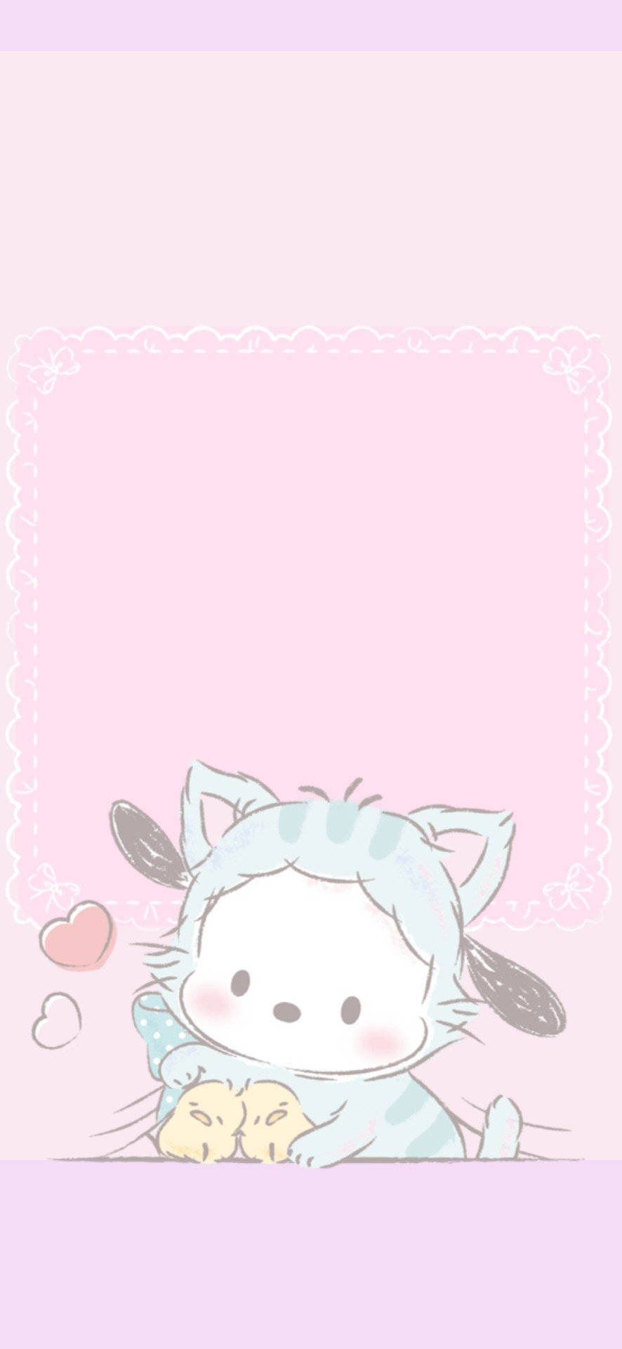 Sanrio, pastel blue cat-like creature, big eyes, Full HD Phone Wallpaper