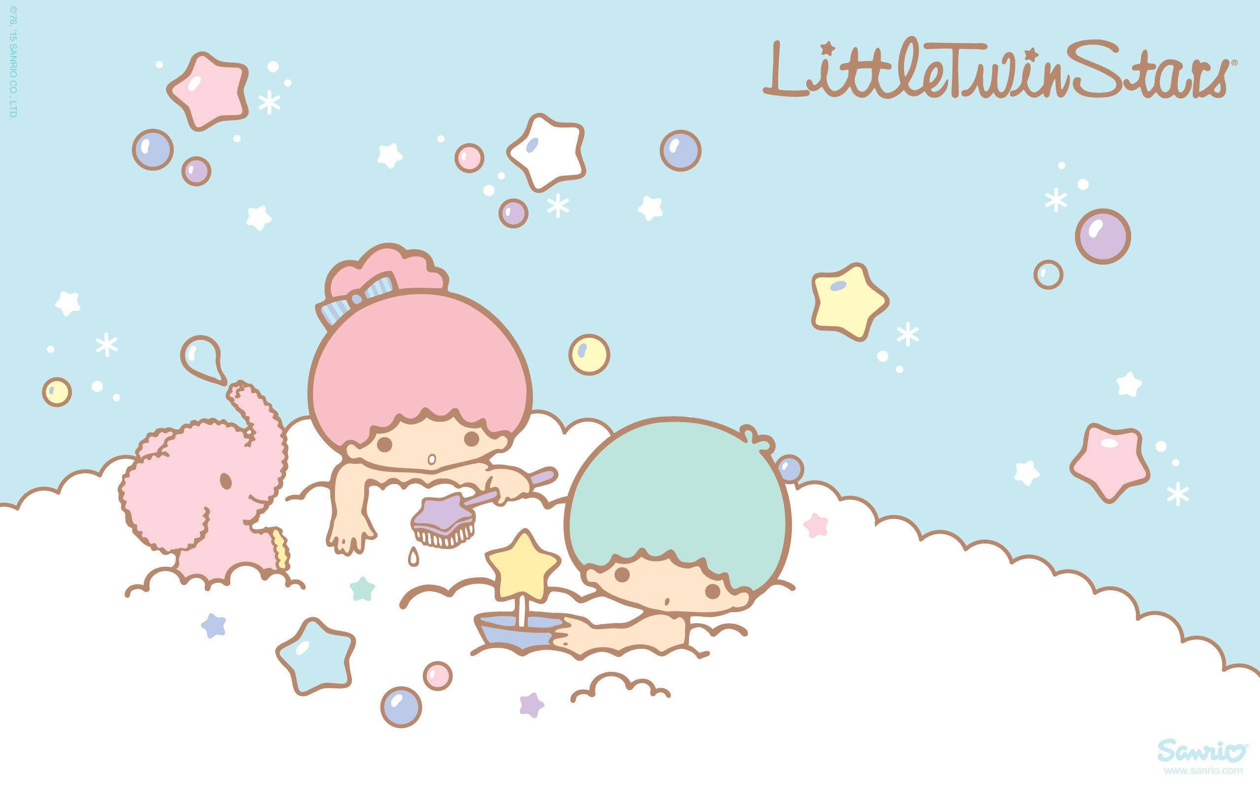 Cute Sanrio, pink hair, teal hair, 2K Desktop Wallpaper