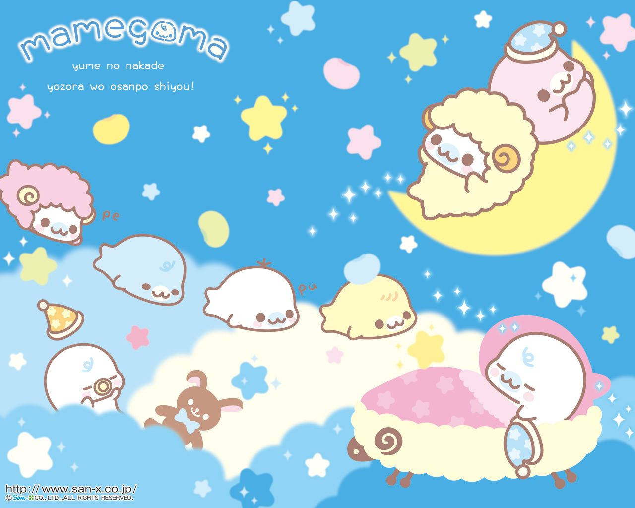 Sanrio, kawaii sheep, pastel-colored, HD Desktop Wallpaper