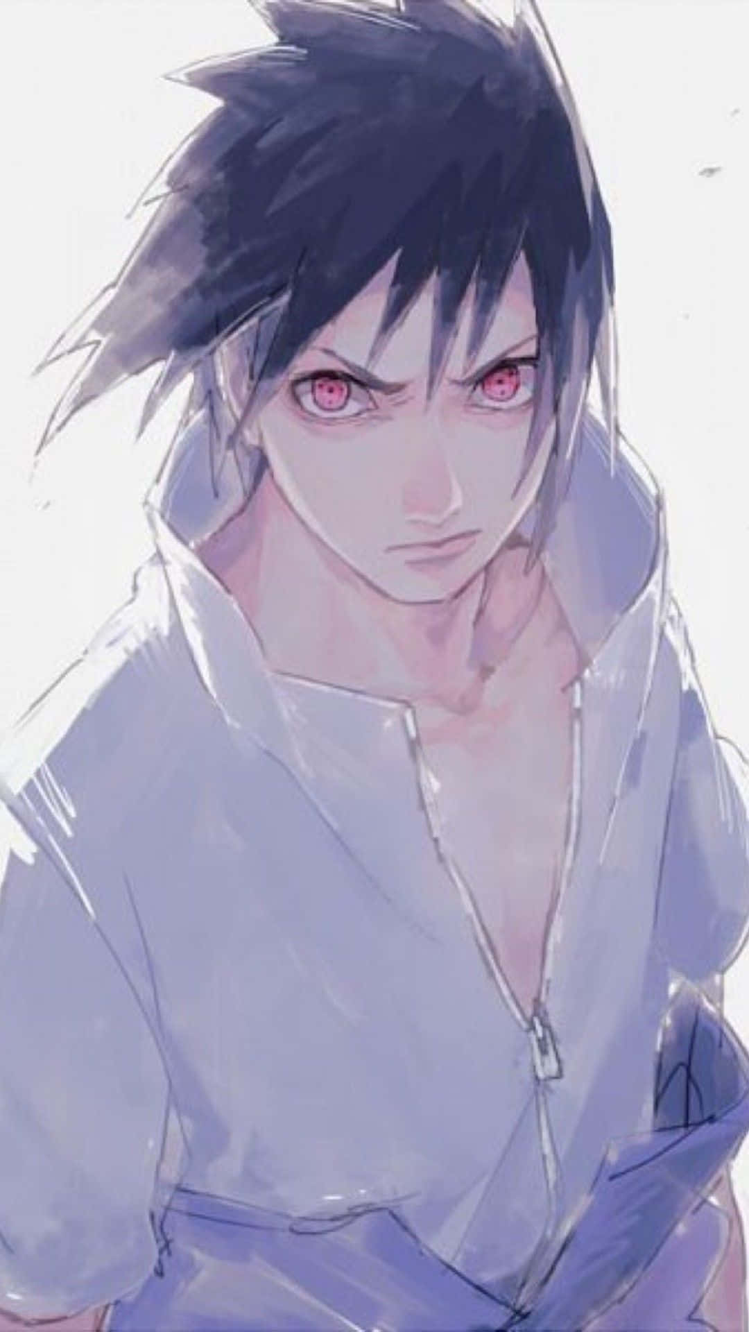 Cute Sasuke, spiky black hair, intense red eyes, Full HD Phone Wallpaper