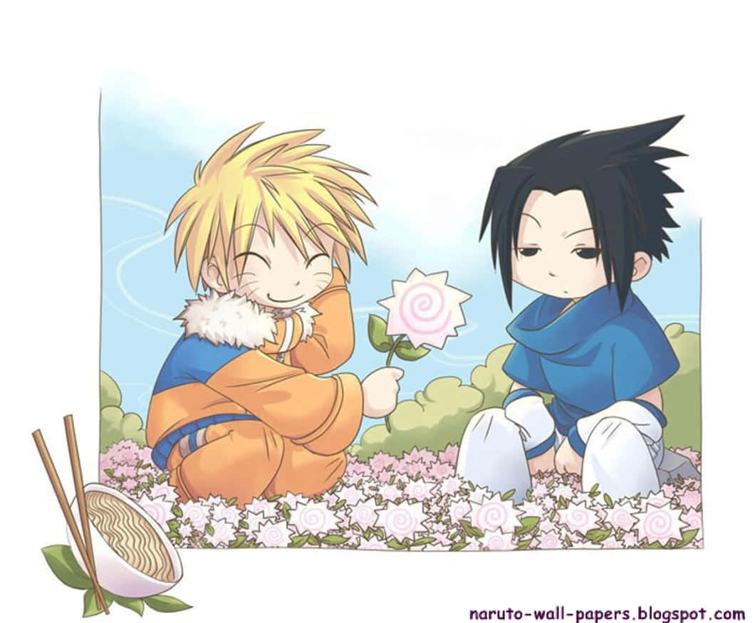 Cute Sasuke, chibi anime boys, black-haired boy, SD Desktop Wallpaper