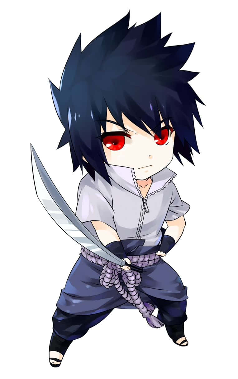 Cute Sasuke, spiky black hair, red eyes, SD Phone Wallpaper