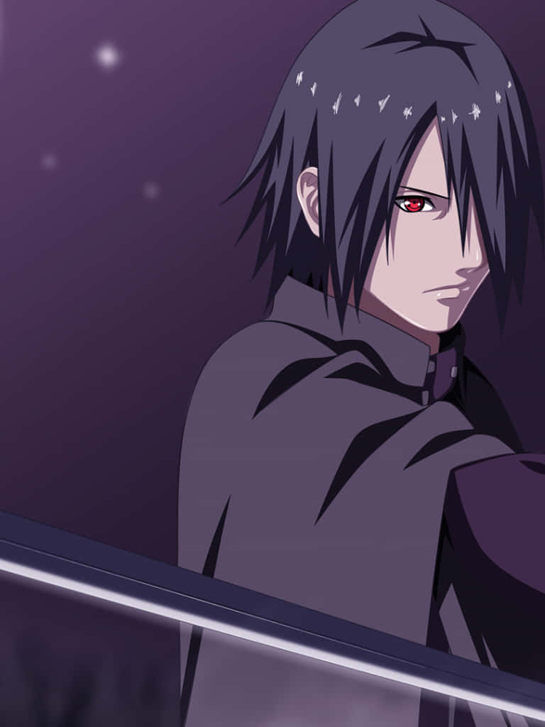 Sasuke, red eyes, sword, SD Phone Wallpaper