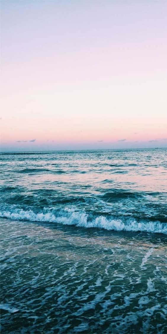 ocean sunrise, pastel pink and lavender sunset sky, soft waves, SD Phone Wallpaper