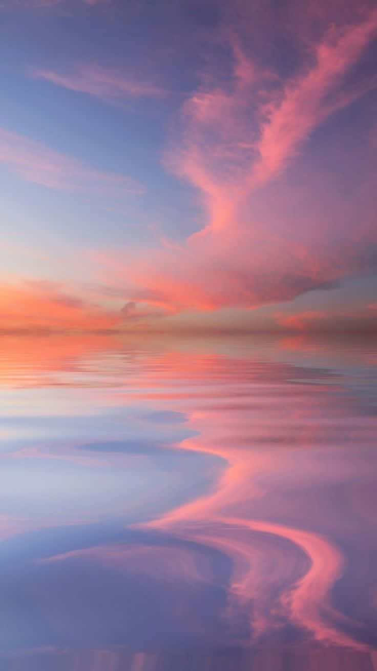 Cute Sea, sunset, pink and purple clouds, HD Phone Wallpaper