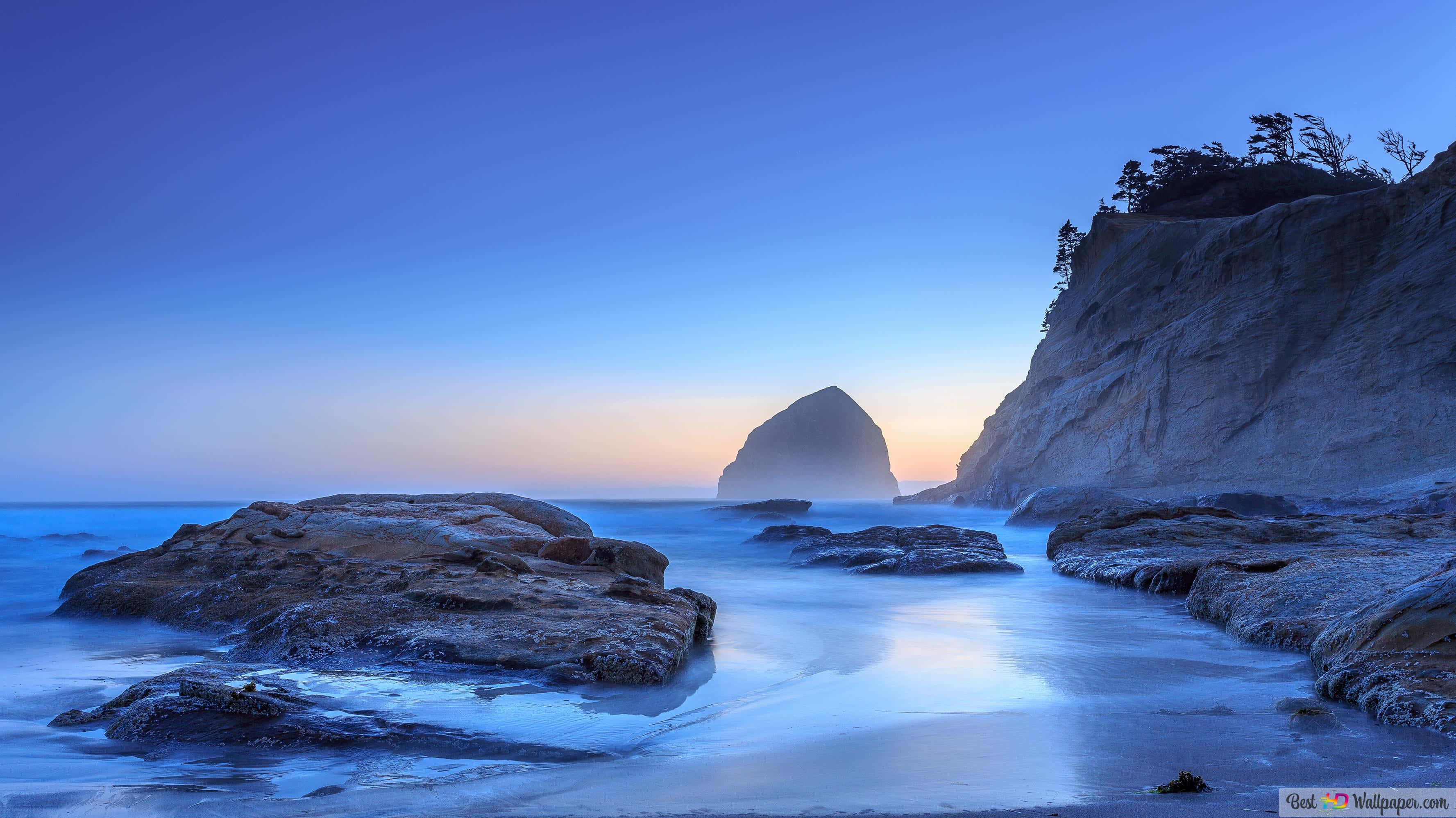 cute sea, rocky beach, rugged rocks, 2K Desktop Wallpaper